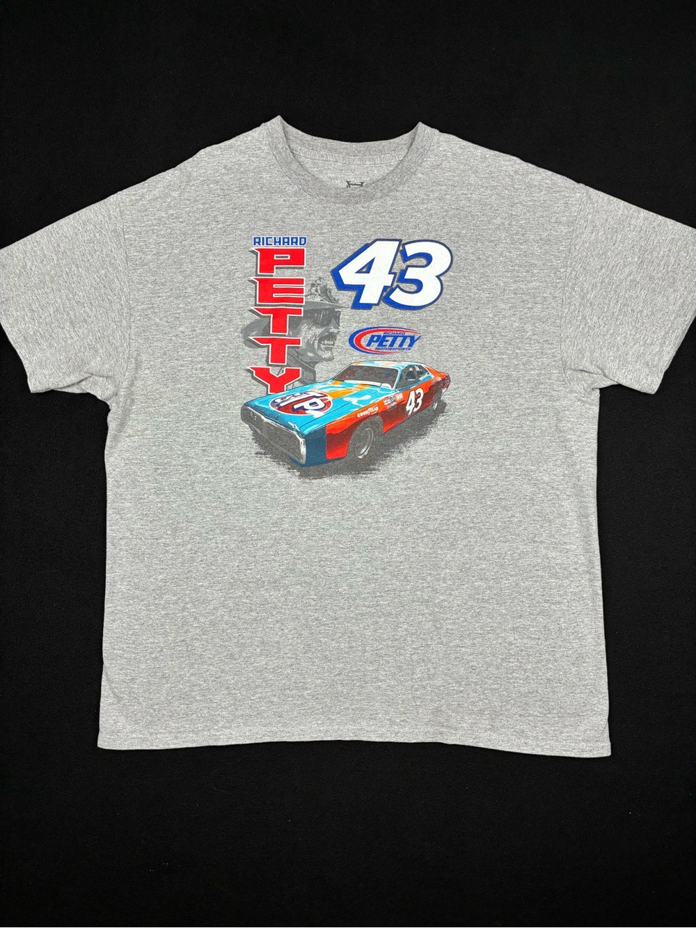 NASCAR Richard Petty #43 Graphic Tee Grey Mens XL Short Sleeve Tshirt Racing